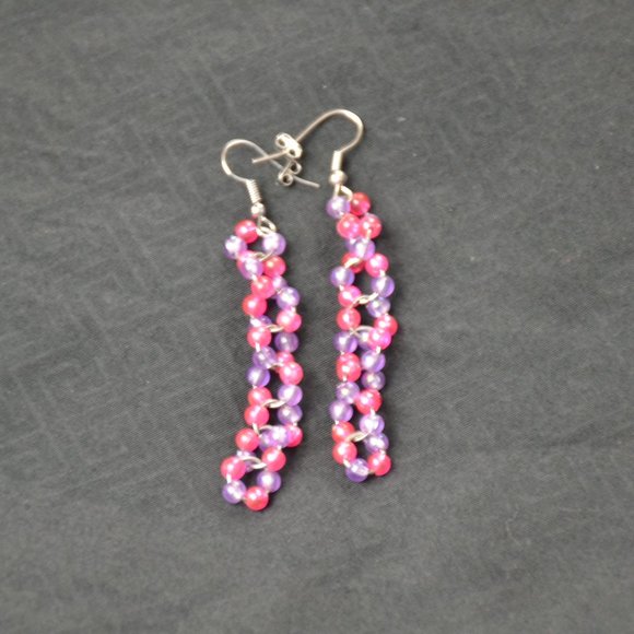 Pink and Purple Earrings - Picture 10 of 11